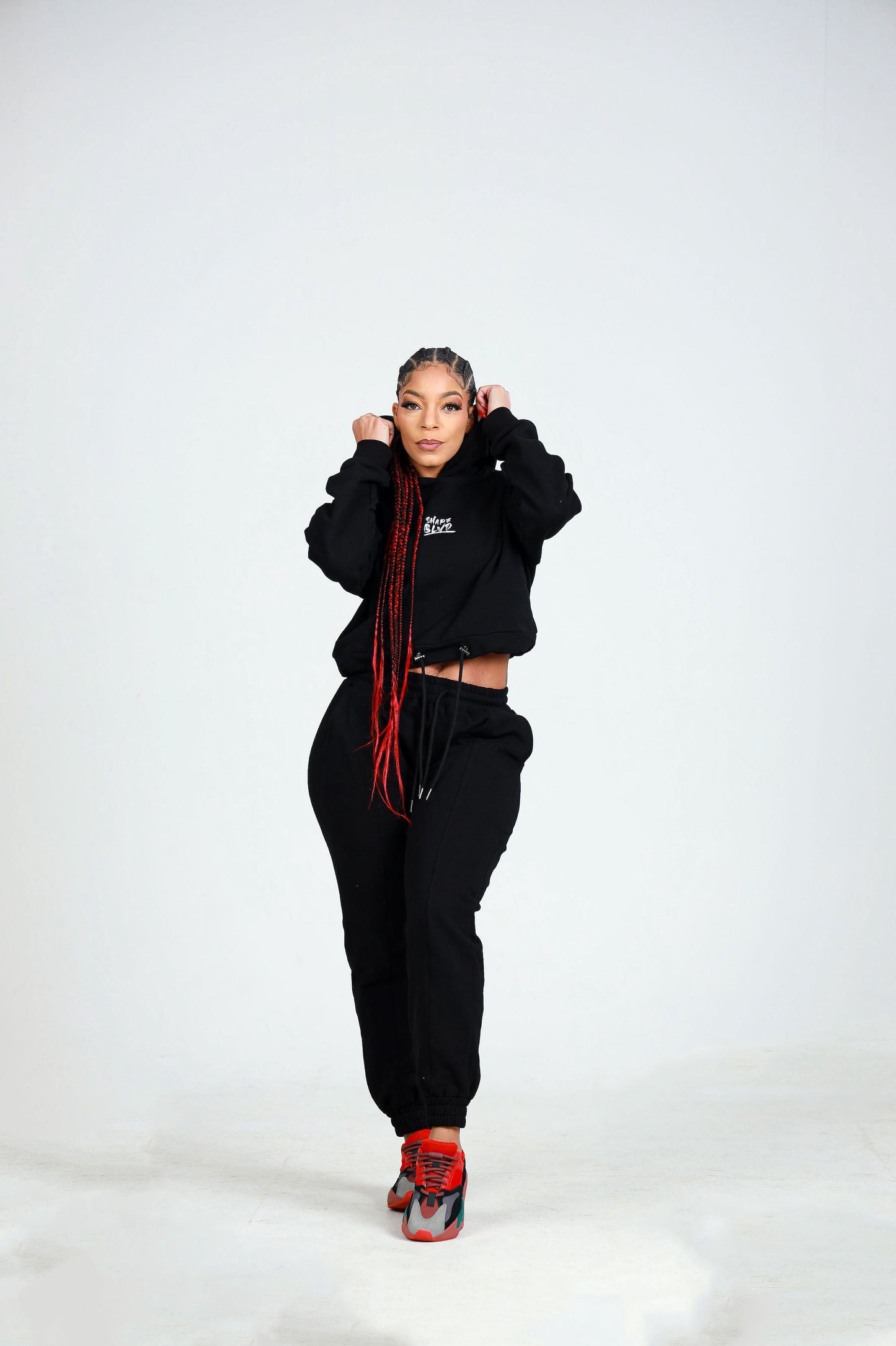 Lennox Crop Hoodie-blk