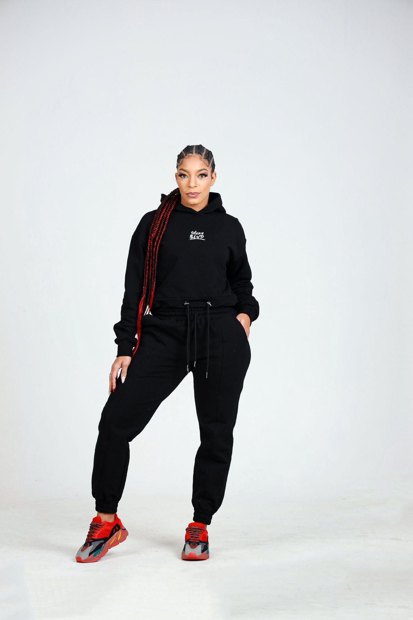 Lennox Crop Hoodie-blk